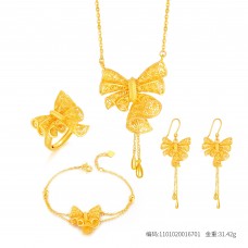 足金曼妙蝴蝶結套裝